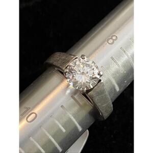 Vintage DQCZ Cubic Zirconia Sterling Silver Ring - Size 9